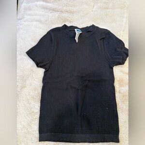 Old Navy Black Ribbed Short Sleeve Crew Tee